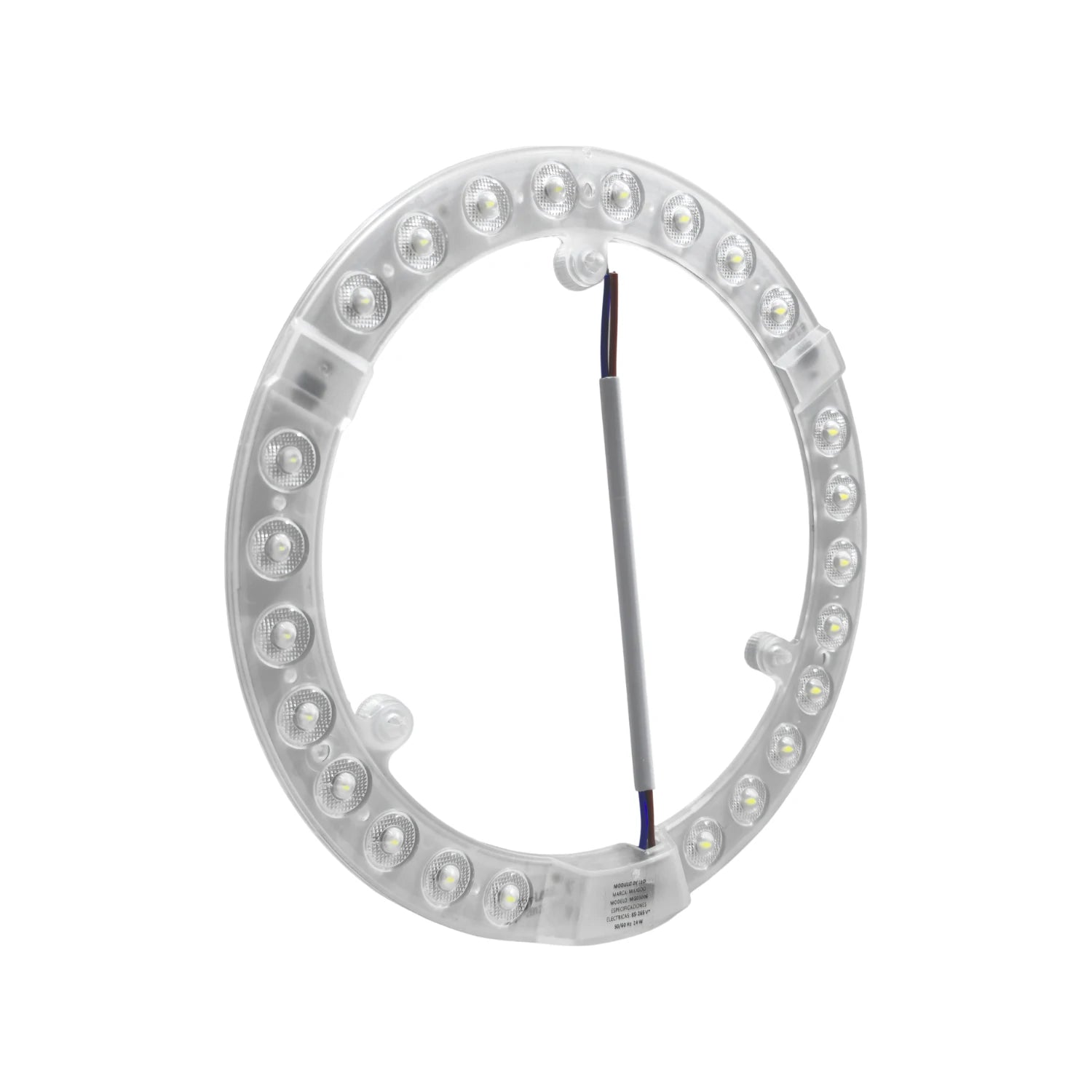 Repuesto LED circular de 24W, transparente, con luz blanca, cable gris y montaje magnético para fácil instalación
