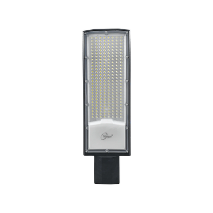 Lámpara LED Maigoo para alumbrado público, cuerpo rectangular gris con panel de cientos de LEDs brillantes, alta potencia para exterior