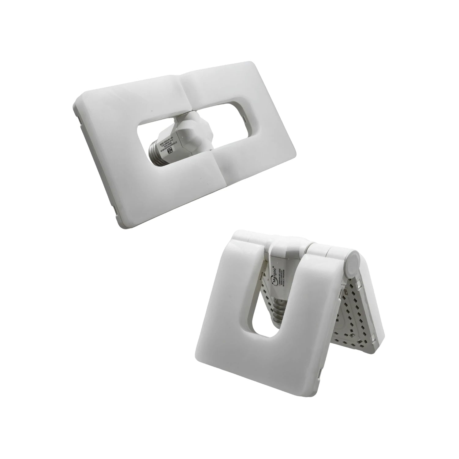 Lámpara LED plegable Maigoo 48W blanca con paneles ajustables, para garaje o taller.
