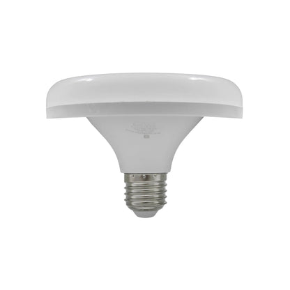 Lámpara LED blanca con base de rosca E27, diseño plano y redondo para alta luminosidad