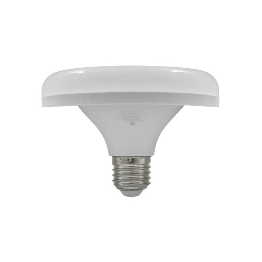 Lámpara LED blanca con base de rosca E27, diseño plano y redondo para alta luminosidad