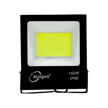 Reflector LED Maigoo 150W negro IP66 uso rudo, potente luz blanca fría COB para exteriores