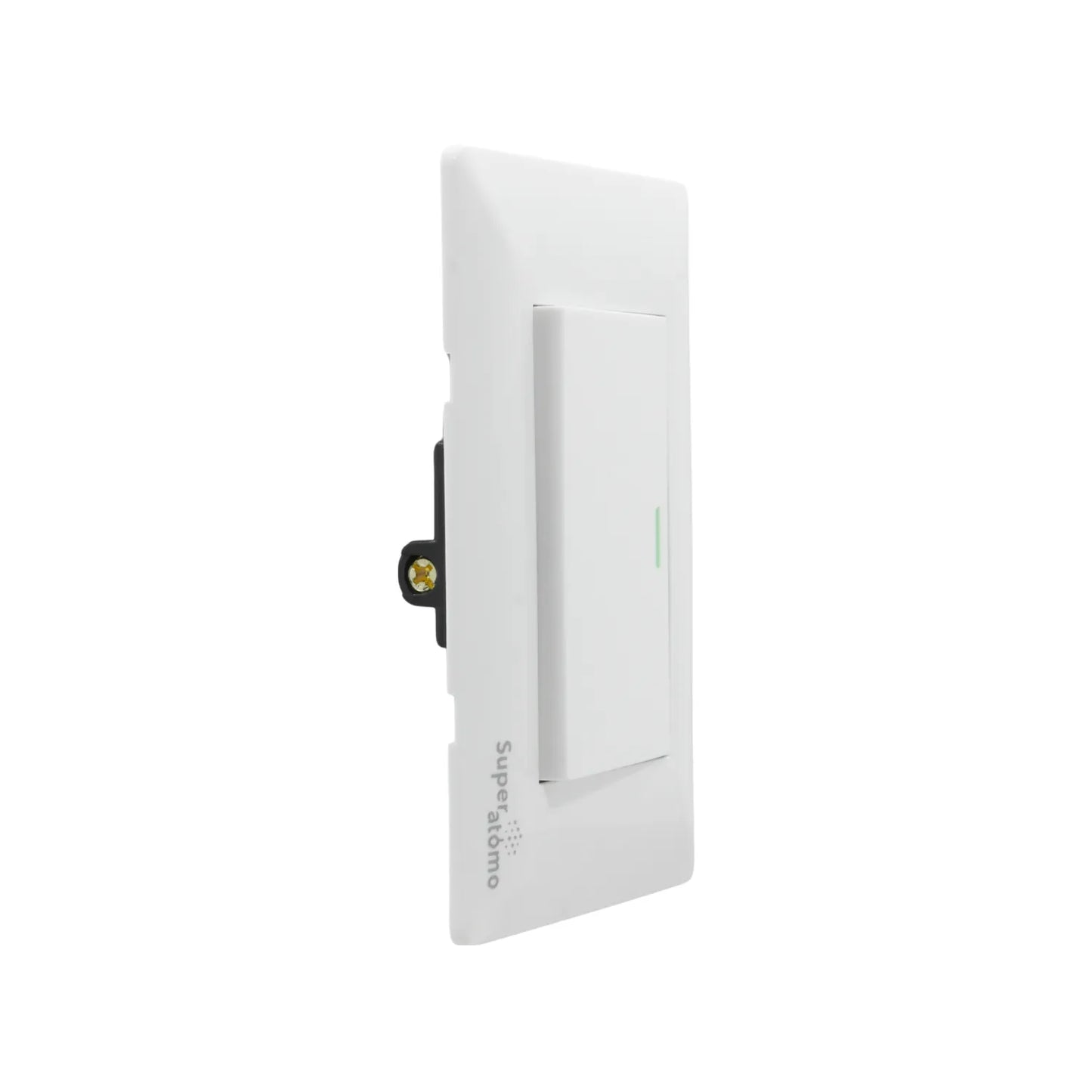 Placa blanca Super átomo con 1 apagador de escalera e indicador LED verde para instalación eléctrica moderna