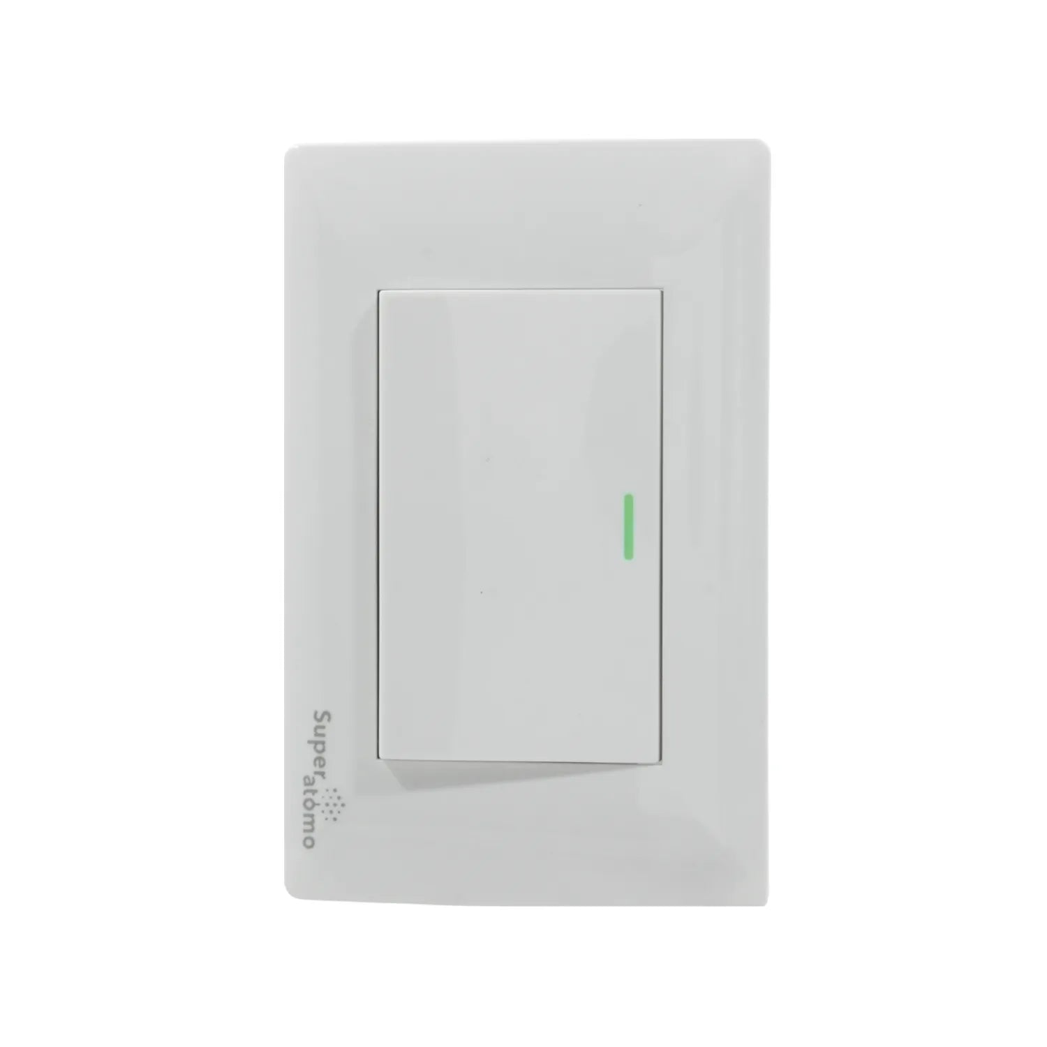 Placa de apagador de escalera blanco Super átomo con luz indicadora verde