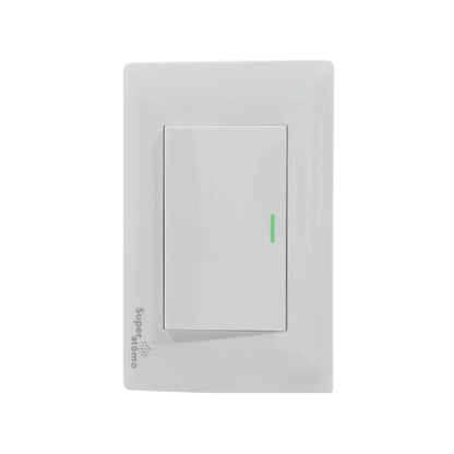 Placa de apagador de escalera blanco Super átomo con luz indicadora verde