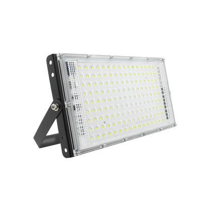 Reflector LED 150W rectangular negro para iluminación exterior de alta potencia con soporte