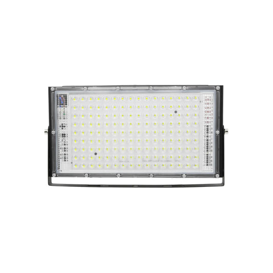 Reflector LED 150W tipo lupa, foco proyector rectangular negro para iluminación exterior de alta potencia