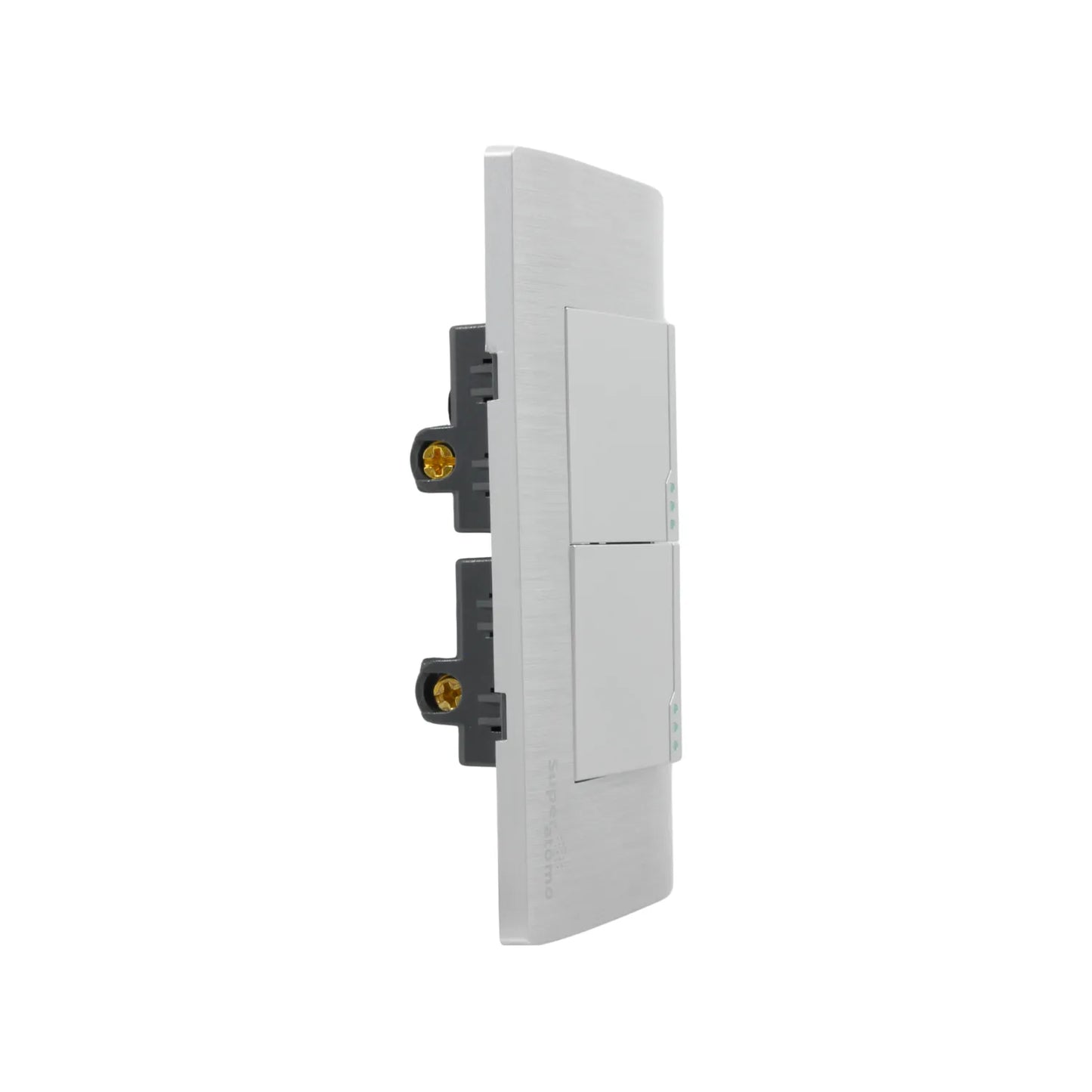 Placa de 2 apagadores escalera Super átomo gris metálica con indicadores LED para pared