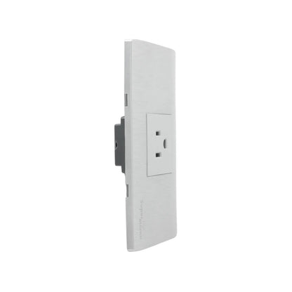 Placa de 1 contacto eléctrico Super átomo plateada con acabado cepillado para instalación de pared