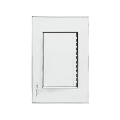 Placa interruptor de luz Super átomo, 1 apagador escalera blanco moderno, diseño minimalista