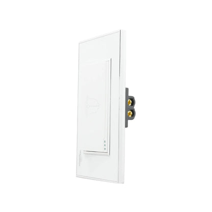 Placa botón de timbre eléctrico Super átomo blanca con icono de campana e indicadores LED