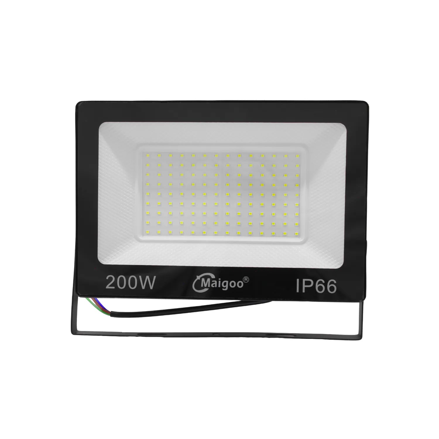 Proyector LED Maigoo 200W exterior IP66 color negro iluminación potente para fachadas y jardines