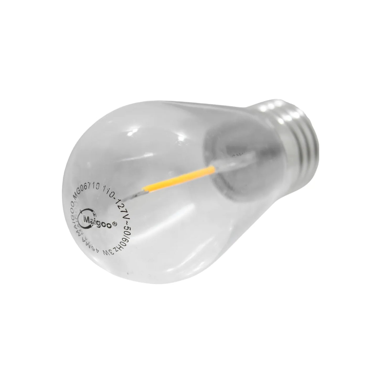 Foco LED Maigoo 3W de filamento transparente luz cálida decorativa 110-127V para guirnaldas y exteriores.