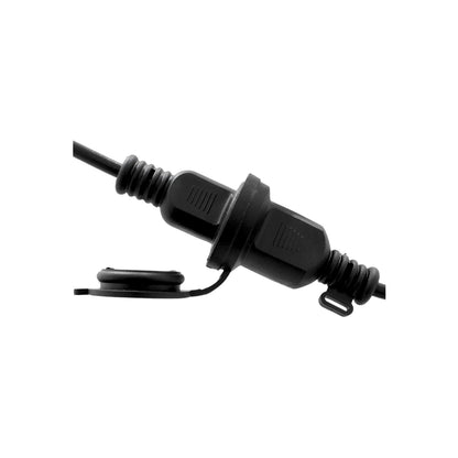 Conector SAE negro de 2 pines con tapa impermeable para carga de batería y paneles solares exteriores