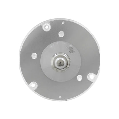 Base de montaje circular metálica para lámpara con orificios de fijación y soporte central para bombilla o foco.