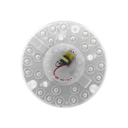 Módulo LED circular Malgoo para repuesto de plafón con chips SMD y lente difusora transparente para iluminación interior.
