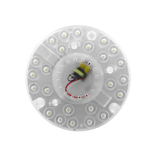 Módulo LED circular Malgoo para repuesto de plafón con chips SMD y lente difusora transparente para iluminación interior.
