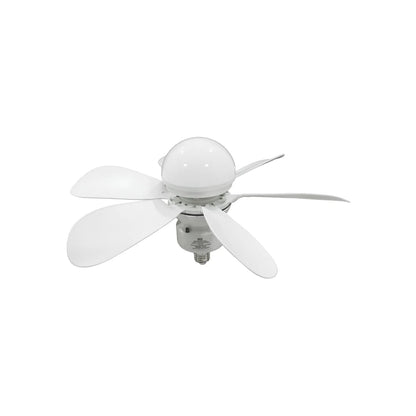 Ventilador de socket con lámpara LED blanca 6 aspas para base E27 refresca e ilumina espacios interiores