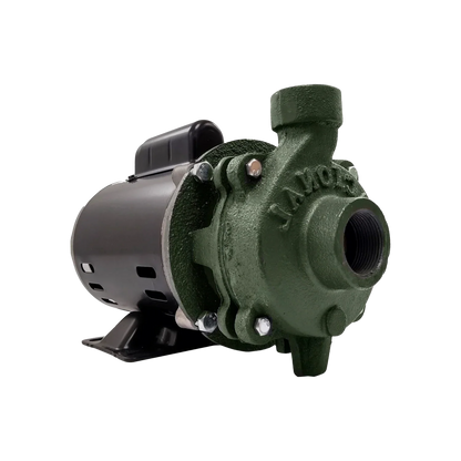 Bomba centrífuga.,Potencia 1/2 HP,Caudal máximo: 170 litros por minuto.,Altura: 19 metros.,Succión: 1 1/4",Descarga: 1",Conexión: Monofásica.,Velocidad: 3,550 RPM,Sello mecánico de cerámica.,Recubrimiento del cabezal: Hibrido electrostático.