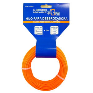 Hilo de nylon.,Filamento redondo.,Cortes más limpios sin arrancar el césped.,Alto desempeño.,2.00 x 12 metros.