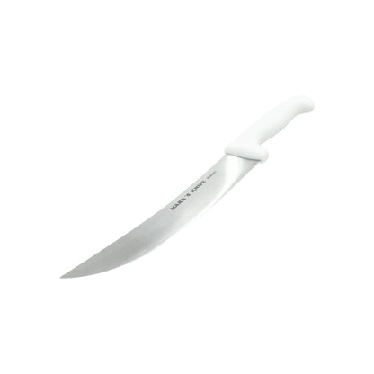 Cuchillo carnicero profesional Mark's Knife 666001 de 8 pulgadas, hoja acero inoxidable, mango blanco ergonómico