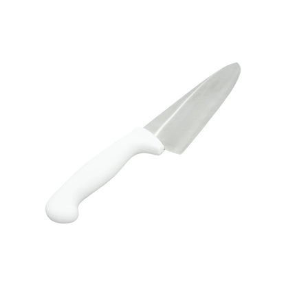Cuchillo utilitario de hoja fija, mango blanco ergonómico y hoja de acero inoxidable pulido para cortes precisos
