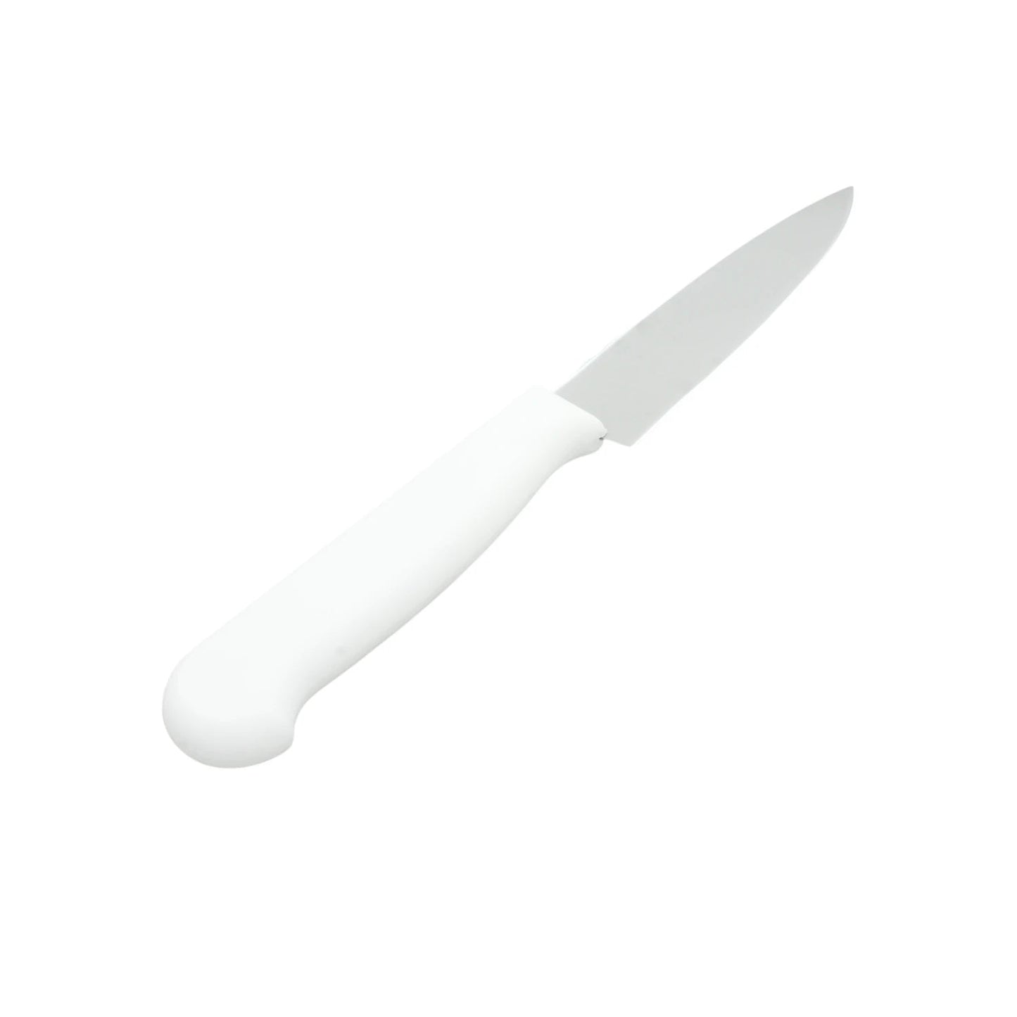 Cuchillo de cocina con mango blanco, hoja de acero inoxidable, para picar, pelar y cortes precisos