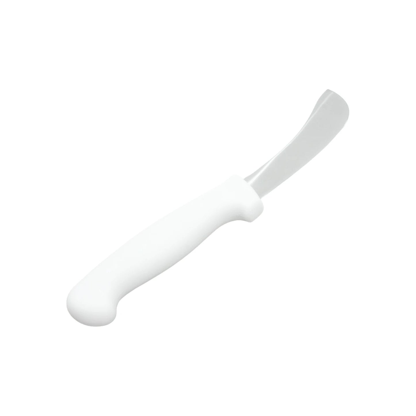 Cuchillo profesional de hoja curva 6" mango blanco ergonómico para carnicería y procesamiento