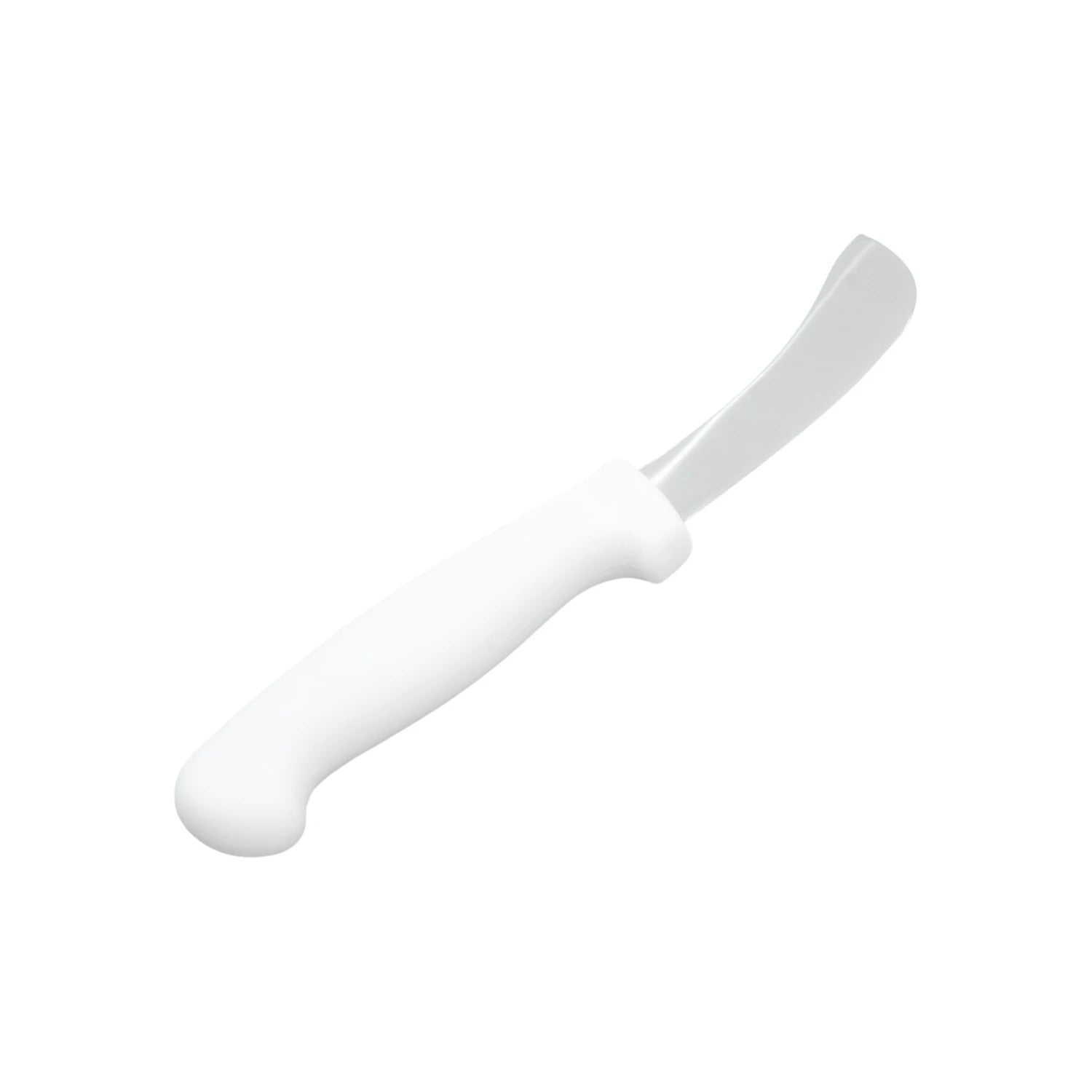 Cuchillo profesional de hoja curva 6" mango blanco ergonómico para carnicería y procesamiento