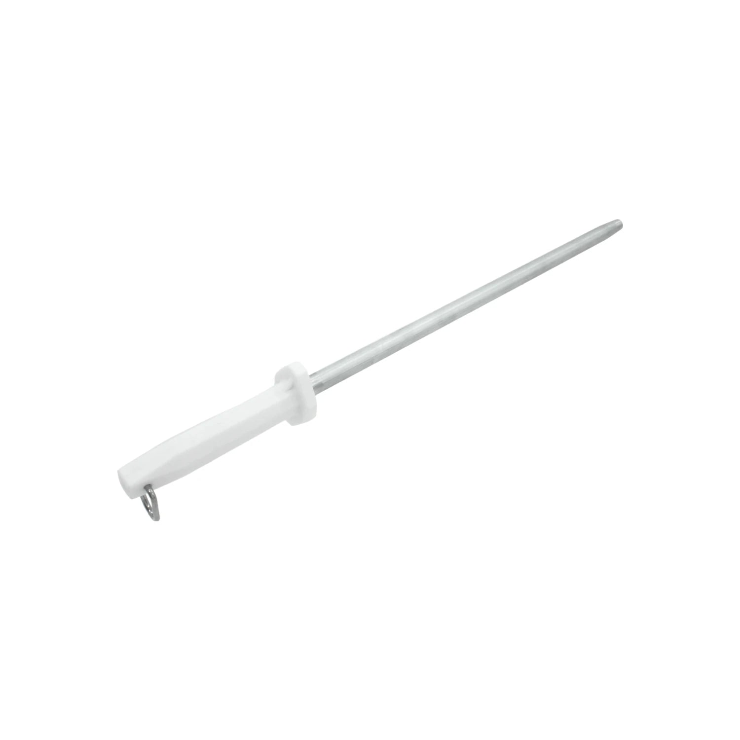 Chaira redonda de acero para afilar cuchillos, mango blanco ergonómico, herramienta de cocina profesional