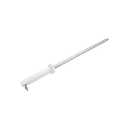 Chaira redonda de acero para afilar cuchillos, mango blanco ergonómico, herramienta de cocina profesional