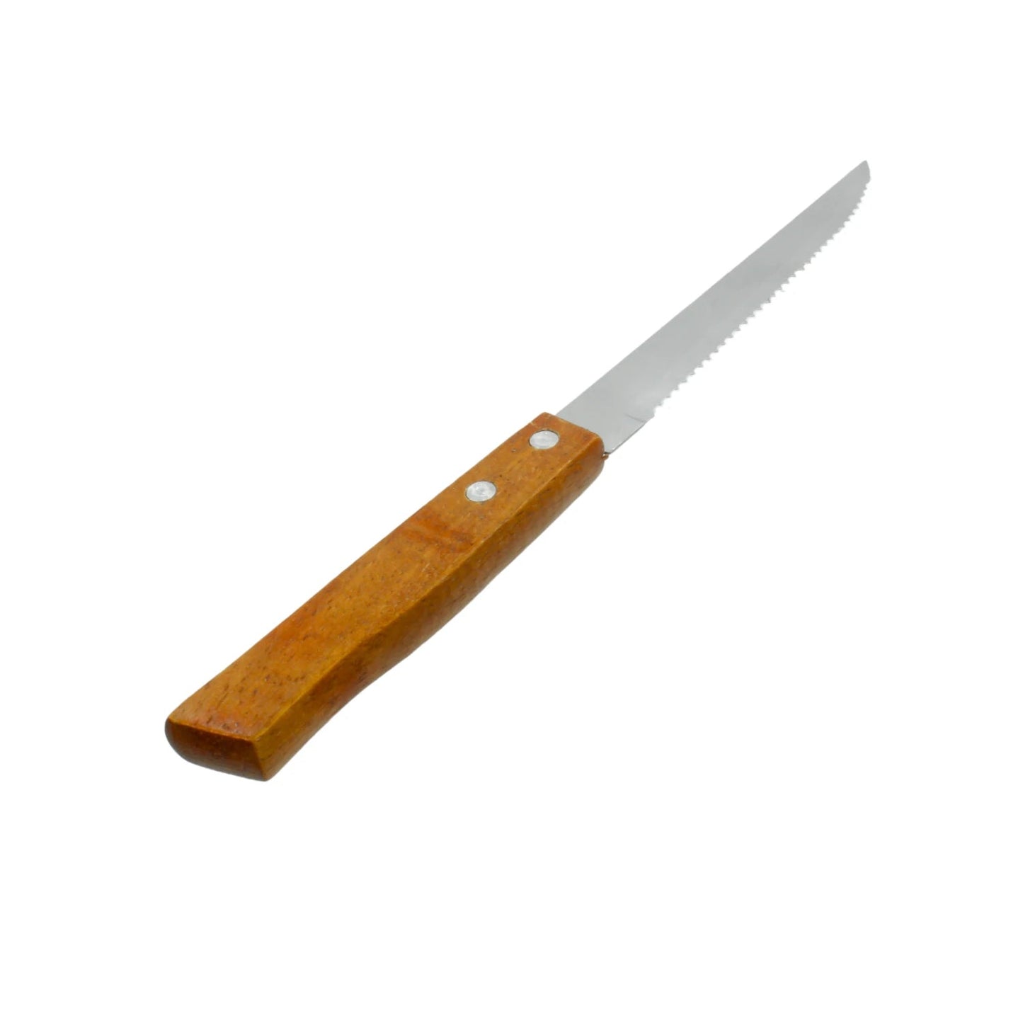 Cuchillo de sierra de 5 pulgadas con mango de madera y hoja de acero inoxidable