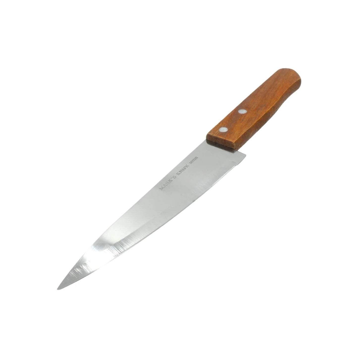 Cuchillo Mark's Knife 666026, hoja de acero inoxidable de 6 pulgadas y mango de madera robusto.