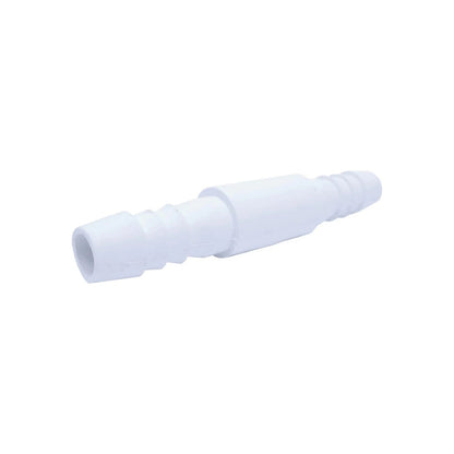 Niple unión de plástico blanco 1/2" para conectar mangueras o tubos