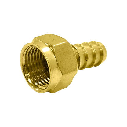 Conector de latón tuerca loca hembra a espiga para manguera, adaptador de acople rápido de plomería
