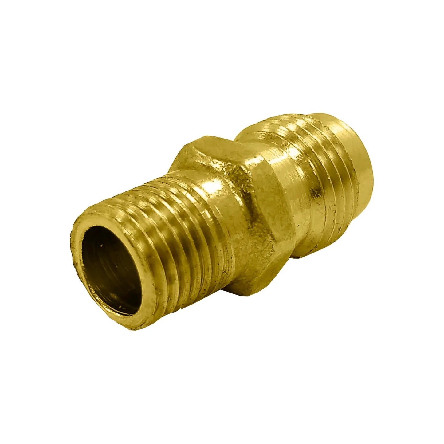 Niple reductor de latón roscado 3/8x1/4 pulgadas para conexiones de tubería