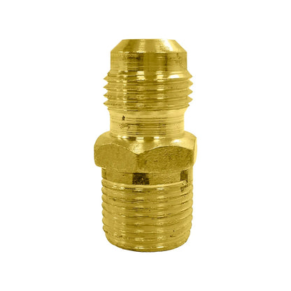Conexión de latón macho, adaptador de rosca NPT a flare, para tuberías de gas y refrigeración.