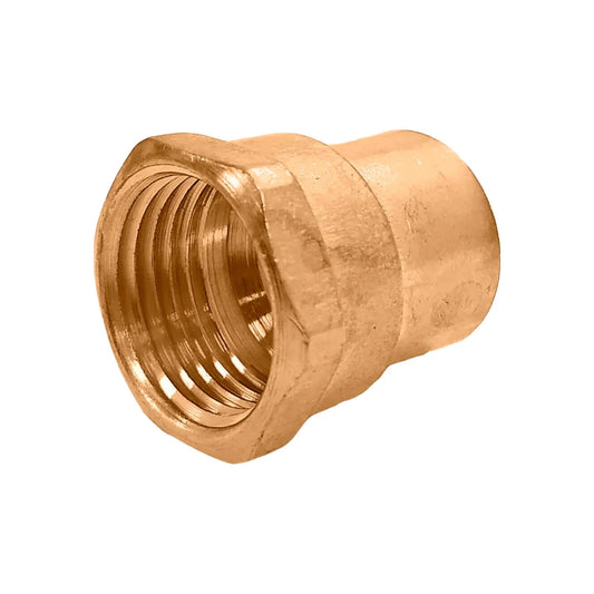Elaborado de cobre.,Conector de 1/2",Conector con rosca interior.,Conector de 13 mm