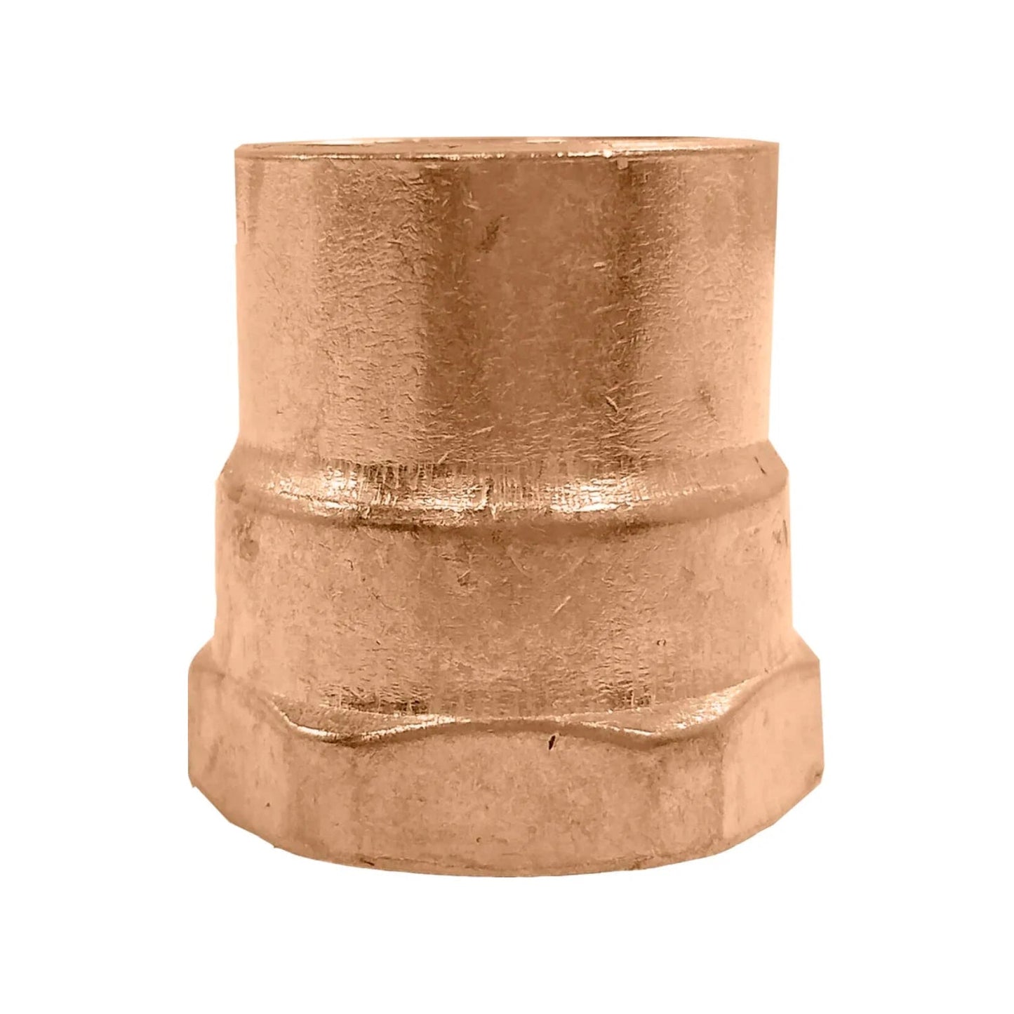 Conector de cobre 3/4" (19mm) rosca interior hembra para instalaciones de plomería