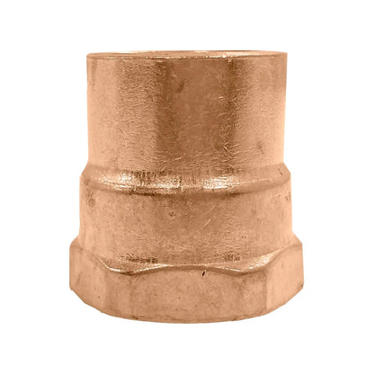 Conector de cobre 3/4" (19mm) rosca interior hembra para instalaciones de plomería