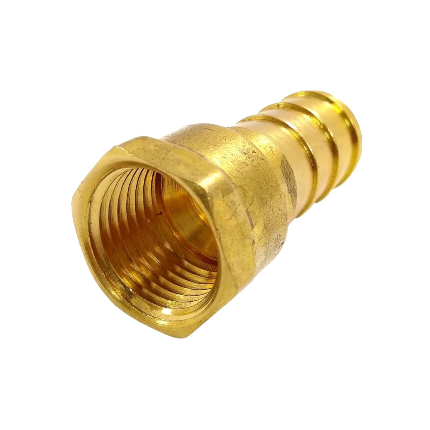 Adaptador de latón para poliducto hembra 1/2" con rosca interior y espiga para tubería