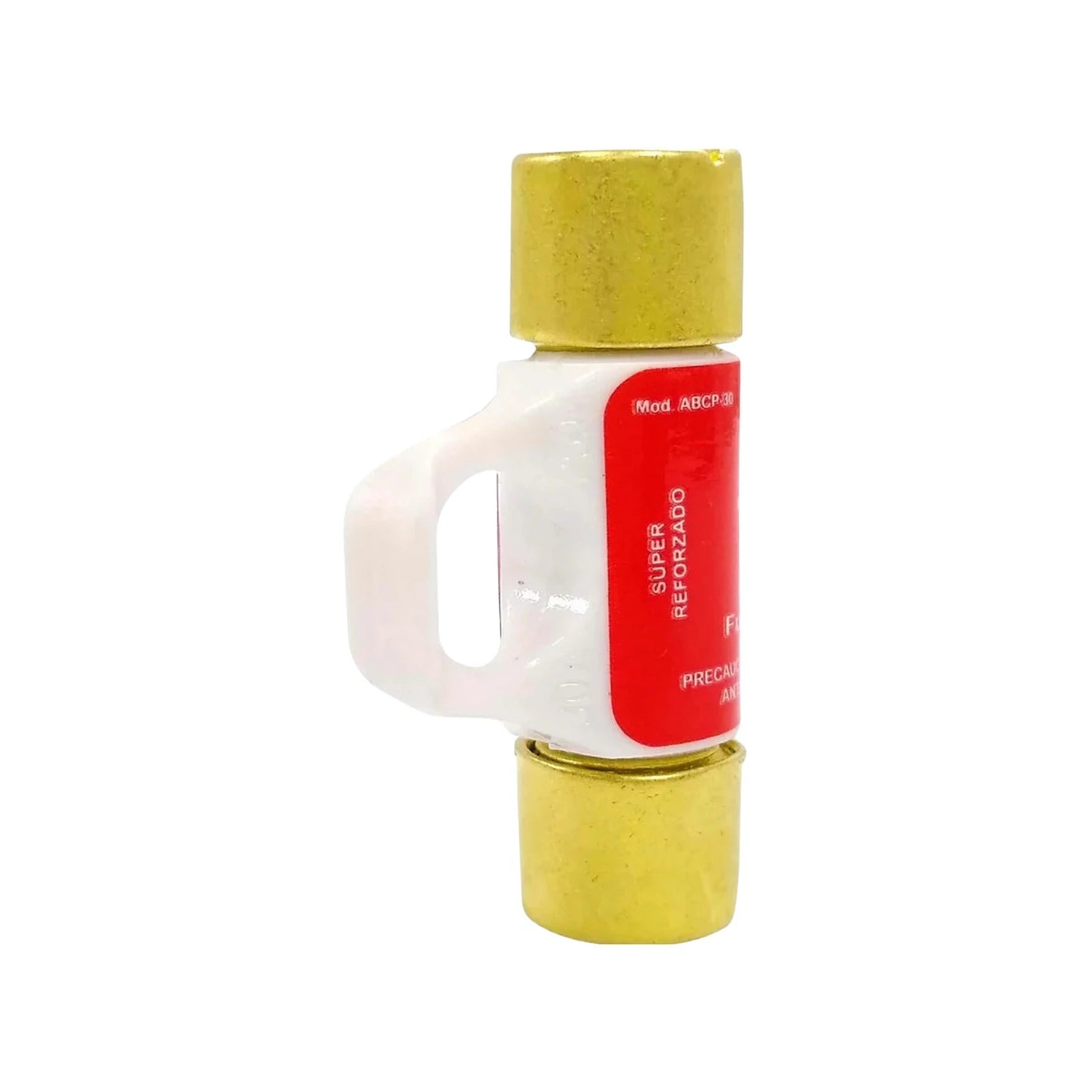 Fusible de cartucho ABCP-30 con agarradera, 30 amperes, cuerpo blanco y terminales doradas