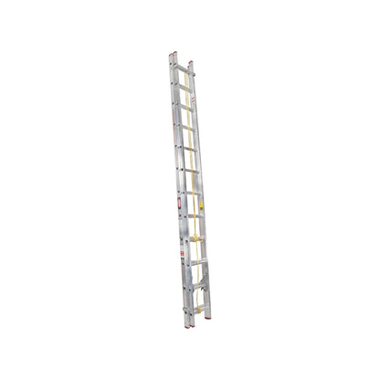 Escalones: 24,Tamaño: 6.4 m,Altura máxima de seguridad: 5.46 m.,Largueros rectangulares de aluminio con escalones antiderrapantes tipo "D"