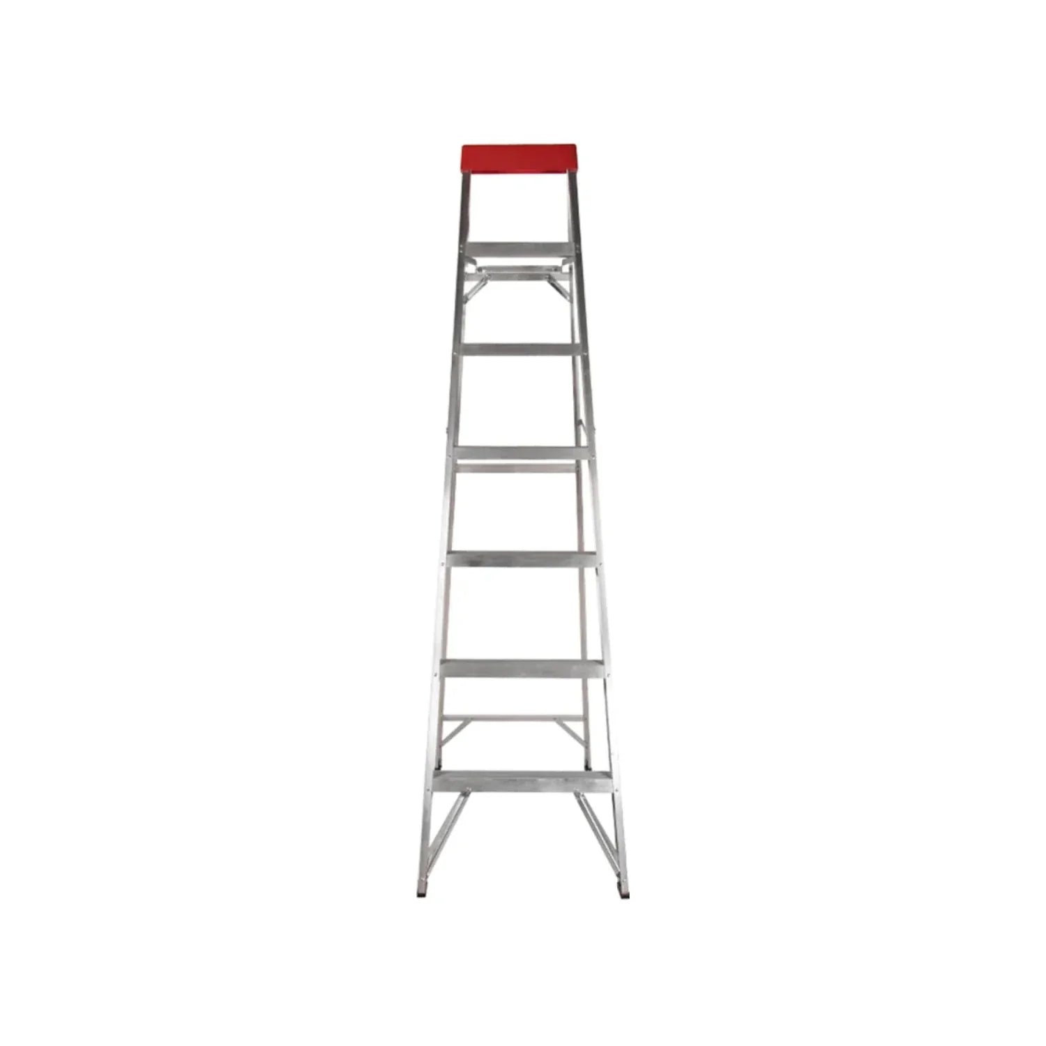 Escalones: 6,Tamaño: 2.13 m,Altura máxima de seguridad: 1.43 m,Material: aluminio.,Peso máximo: 150 kg,Escalones planos de aluminio antiderrapante con huella.