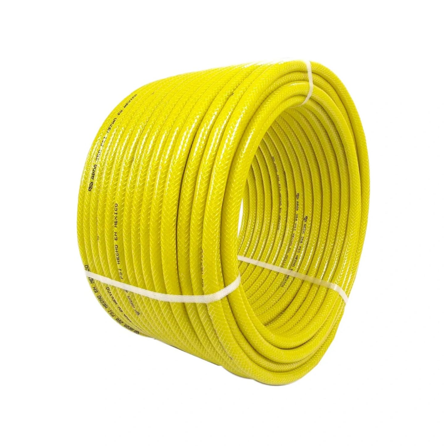 Manguera tramada amarilla Arda 3/8"x50m, rollo compacto, 250 PSI, resistente para agua y jardín