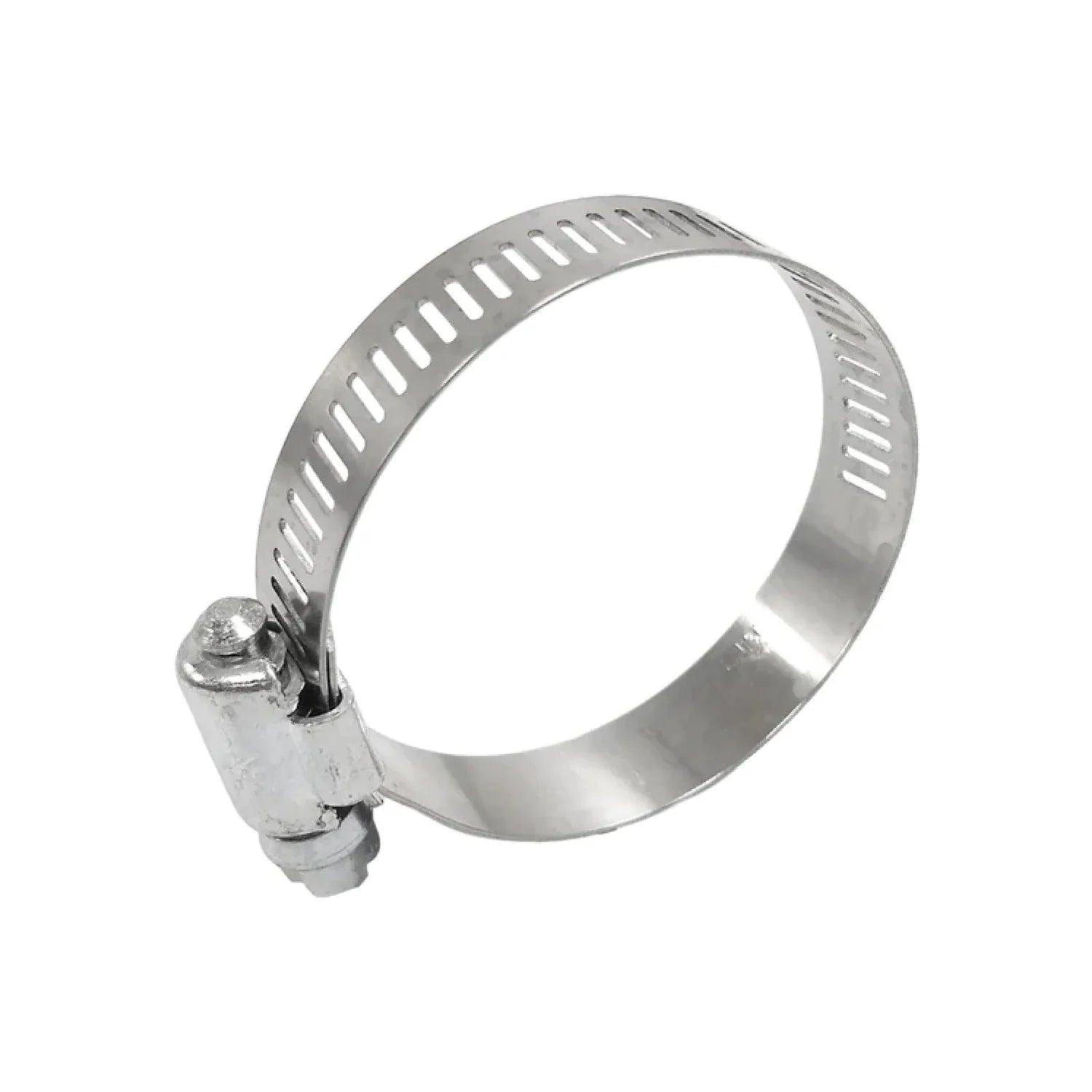 Banda de acero inoxidable.,Apertura mínima: 1 1/16" (27 mm).,Apertura máxima: 2" (50 mm).,Tornillo, tapa y base de acero con un acabado de dicromato de zinc resistente a la corrosión.,Uso doméstico, ferretería, jardinería y agricultura.