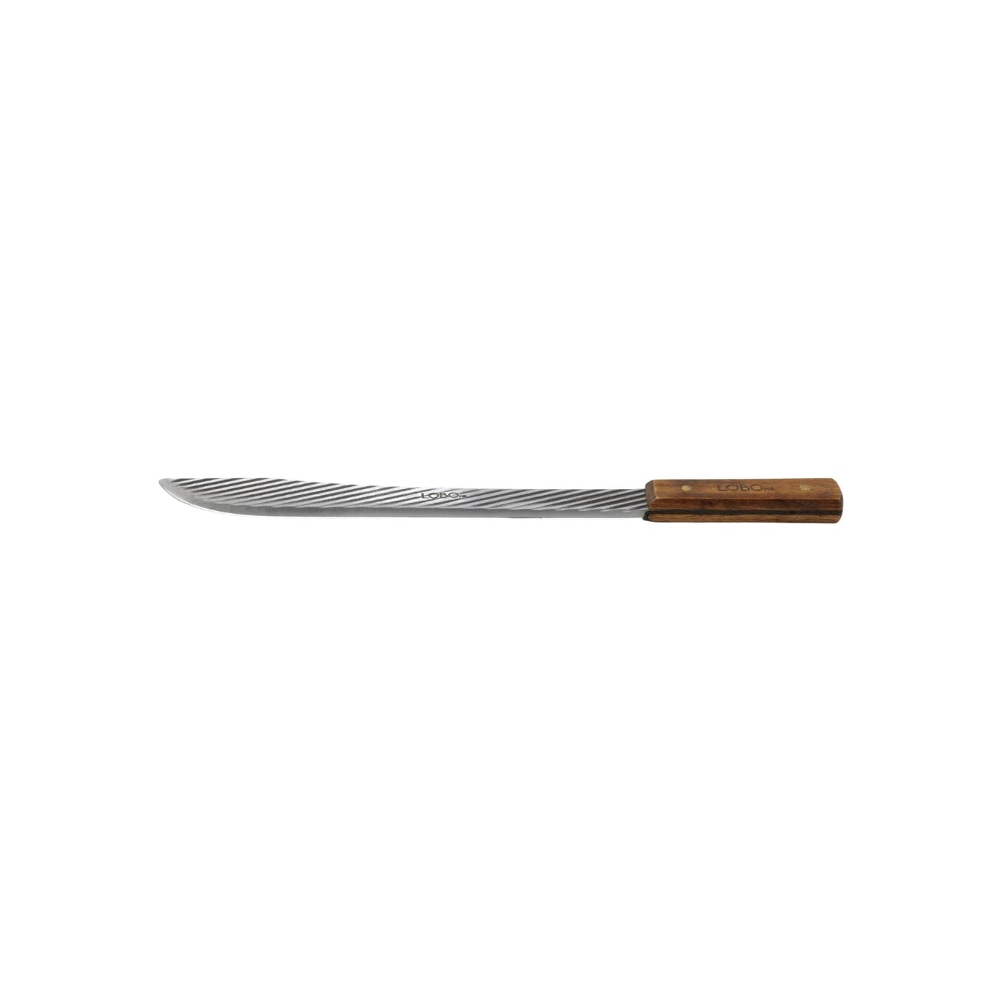 Cuchillo carnicero Lobo 12 pulgadas, hoja de acero rayada y mango ergonómico de madera