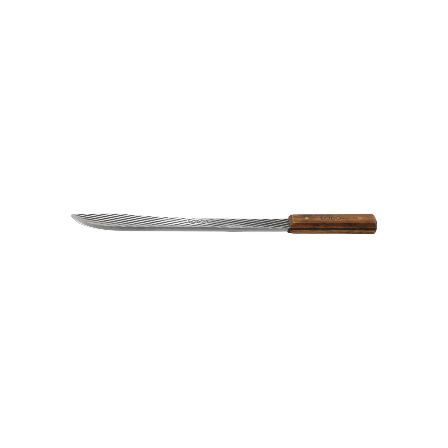 Cuchillo carnicero Lobo 12 pulgadas, hoja de acero rayada y mango ergonómico de madera