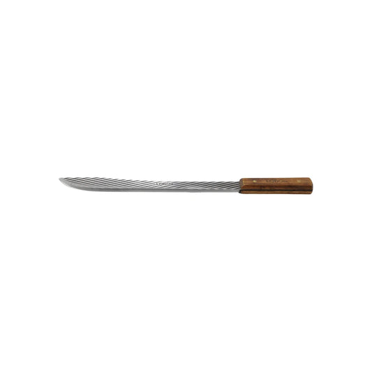 Hoja de acero al carbón.,Largo 12",Mango de madera.,Uso profesional.