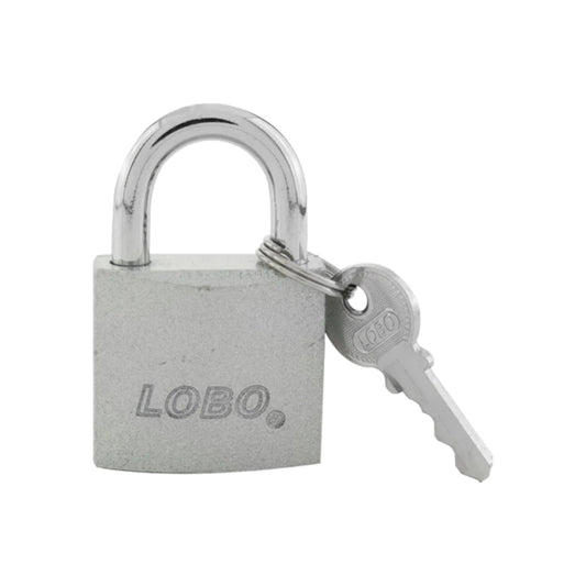 Candado de seguridad Lobo 38mm plateado con gancho corto y llaves para protección de objetos y puertas